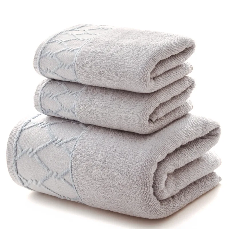 1pcs Bath 2pcs face Набор полотенец для лица и ванны, 32 прядей, однотонная, впитывающая воду, хлопок, жаккард для ванной комнаты, пляжный отель - Цвет: 1pcs Bath 2pcs face