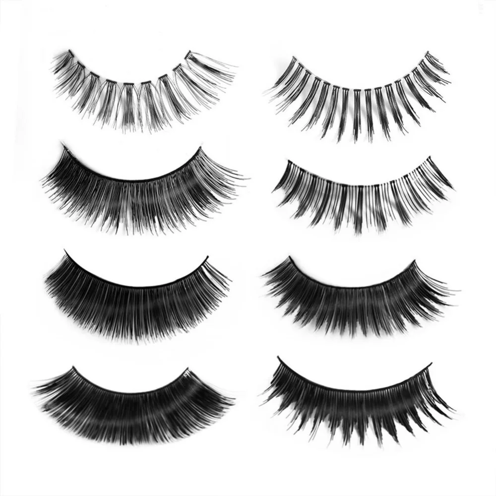 Ресницы из человеческих волос для наращивания 1 пара черные густые волоконные