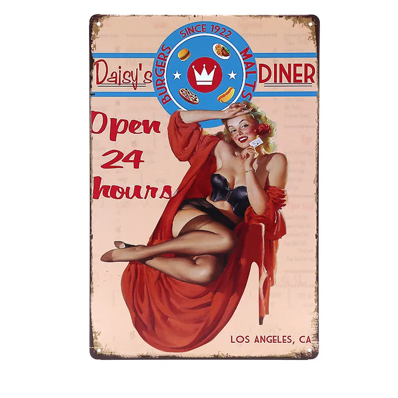 Металлический постер в стиле ретро сексуальные женские винтажные оловянные