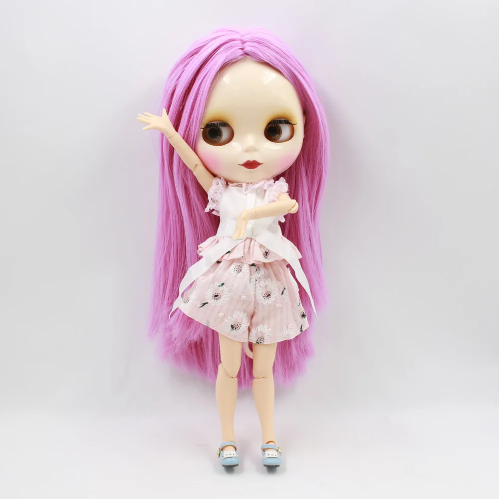 Ледяной DBS Blyth кукольные 1/6 bjd светильник фиолетовые волосы без челки из белой кожи