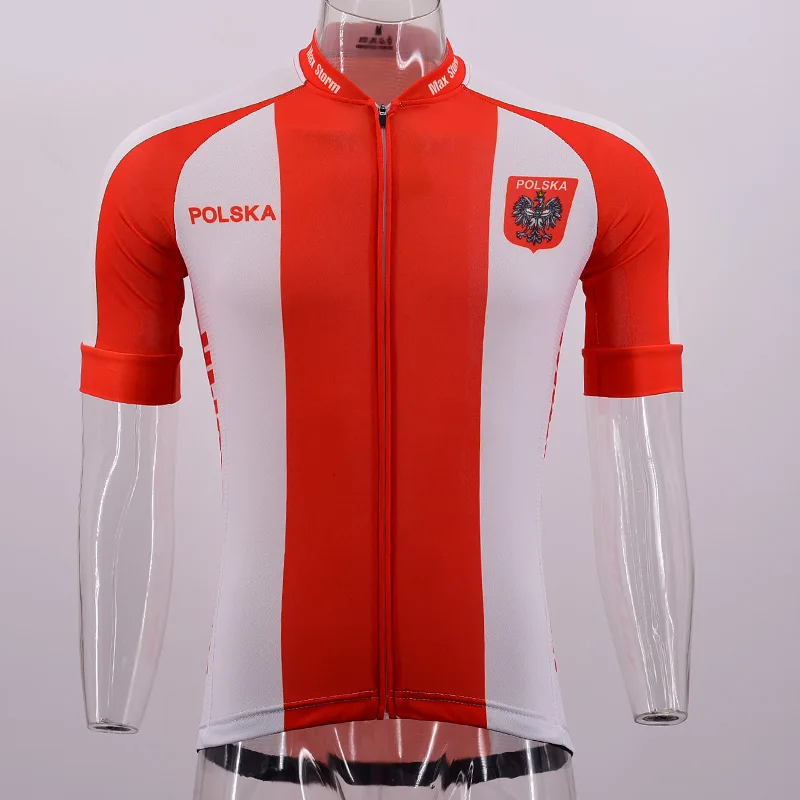 Poland New Team polska Cycling Jersey Customized Road Mountain Race Top max storm Reflective zipper 4 pocket - Цвет: Photo style
