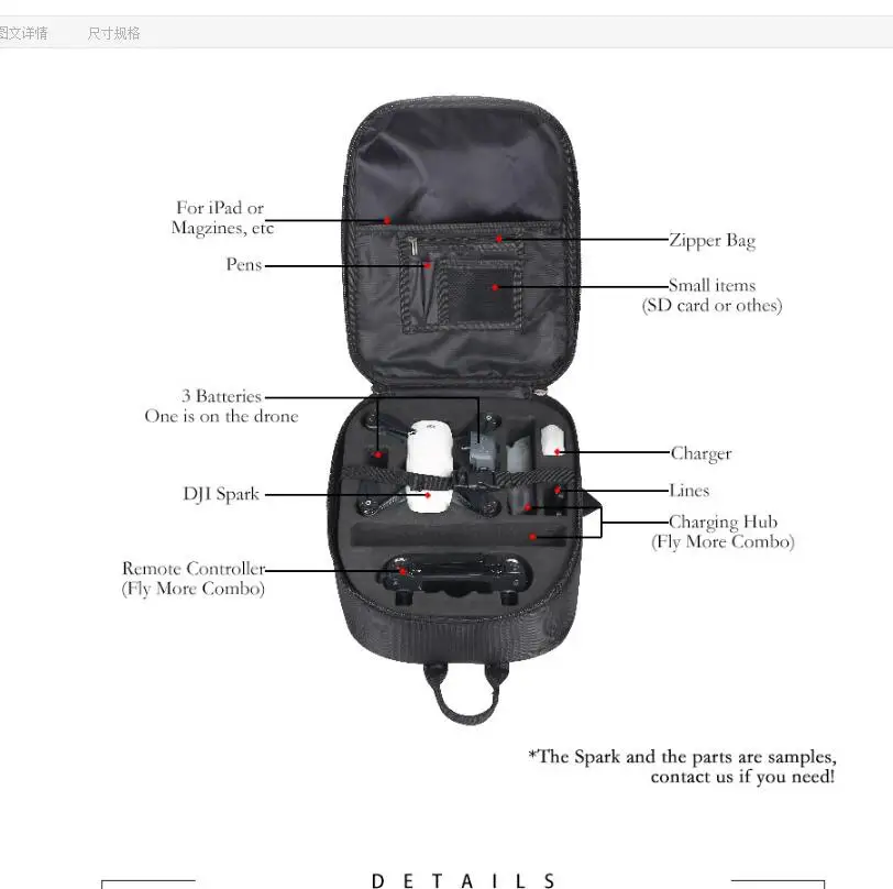 Mini Hardshell Shoulder Backpack Waterproof Bag Carrying Case Large Capacity Storage for DJI MAVIC AIR/spark | Электроника