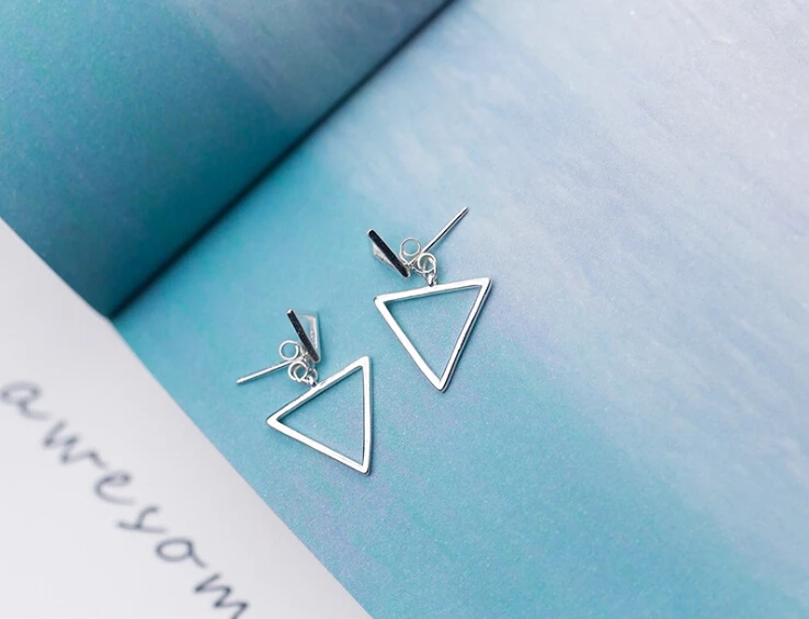 Сережки-подвески S92 из цельного стерлингового серебра серьги-капельки с