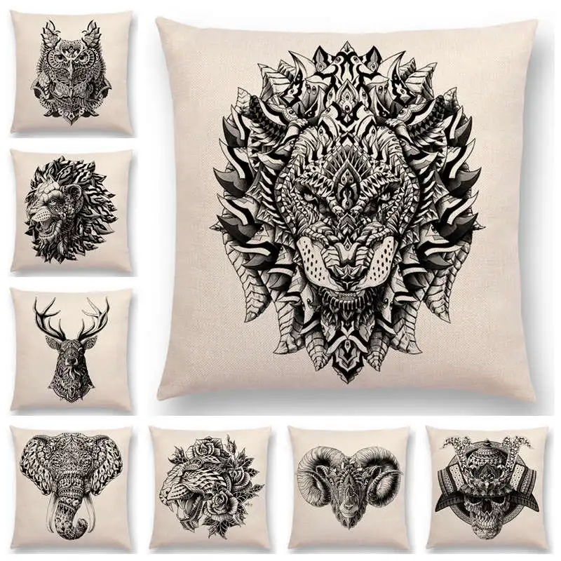 Лидер продаж оригинальный Чехол на подушку с изображением животных тотемы