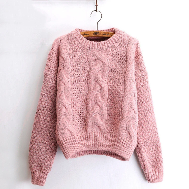 Houmooke Women Autumn Winter Cheap Sweaters Warm Thick Pullover and Jumpers Twisted Christmas Pull Femme Red Sweater out Tops | Женская