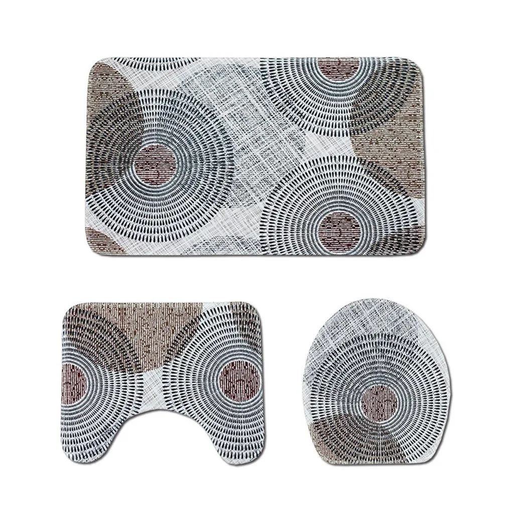 3 шт. Нескользящие европейские узорные ручки для ванной набор туалетных ковриков