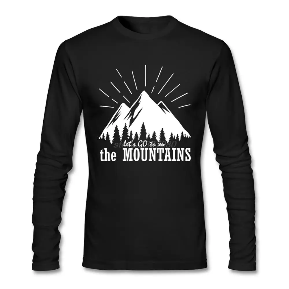 100% Хлопок Мужские Футболки Летние Мужчины Пошли в Горы Большой Скидкой