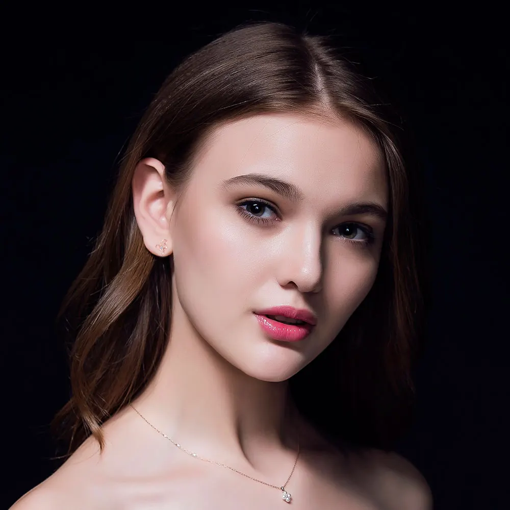 Женские серьги-гвоздики из серебра 925 пробы с бриллиантами | Украшения и