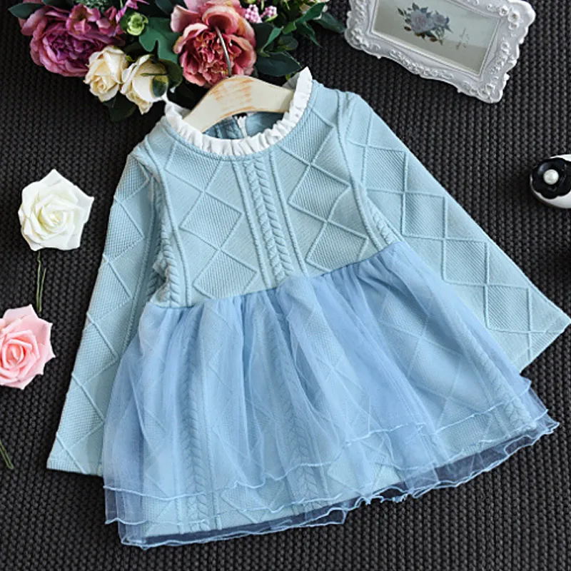 Grid mosaic Girl Dress baby Clothes Winter Family kids dresses for girls Knitted Autumn Fashion 2017 Kids Girls Children | Детская
