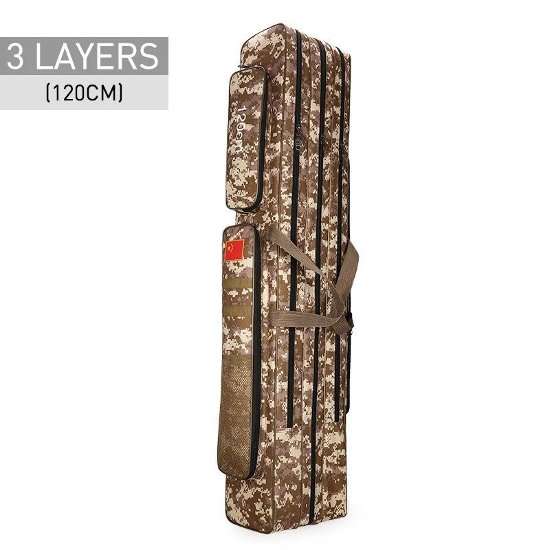 3 Layer 120cm Desert 2/3 слой 80/90/100/110/120/125 см рыбацкая сумка из ткани Оксфорд для рыболовной удочки сумка для рыболовных снастей, сумки для путешествий, сумки для XA86G - Цвет: 3 Layer 120cm Desert