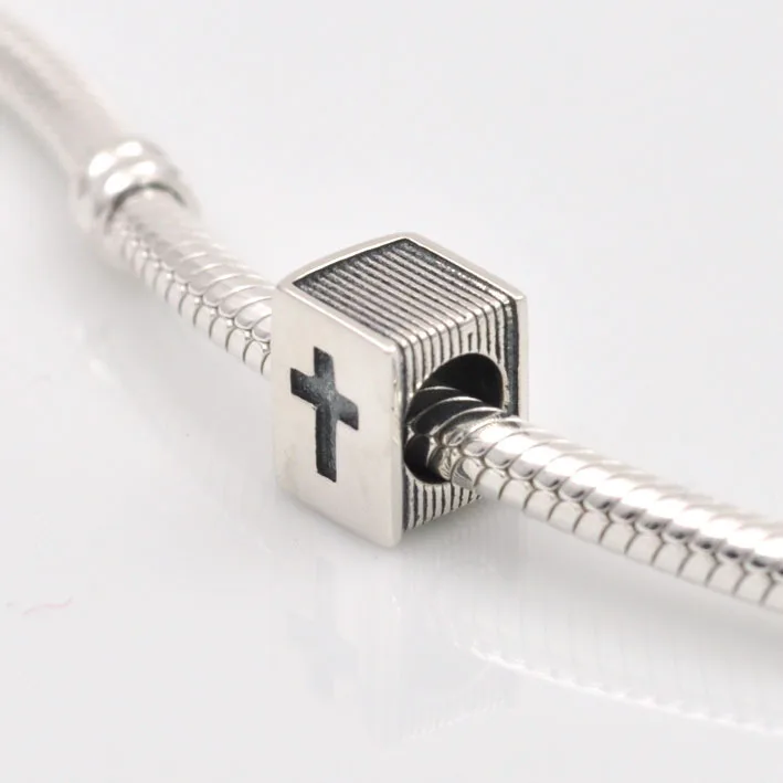Fits Pandora Charms Bracelet Bible Book Cross Bead 925 Sterling Silver Beads Jewelry Making DIY Bracelets Necklaces &amp Pendants |