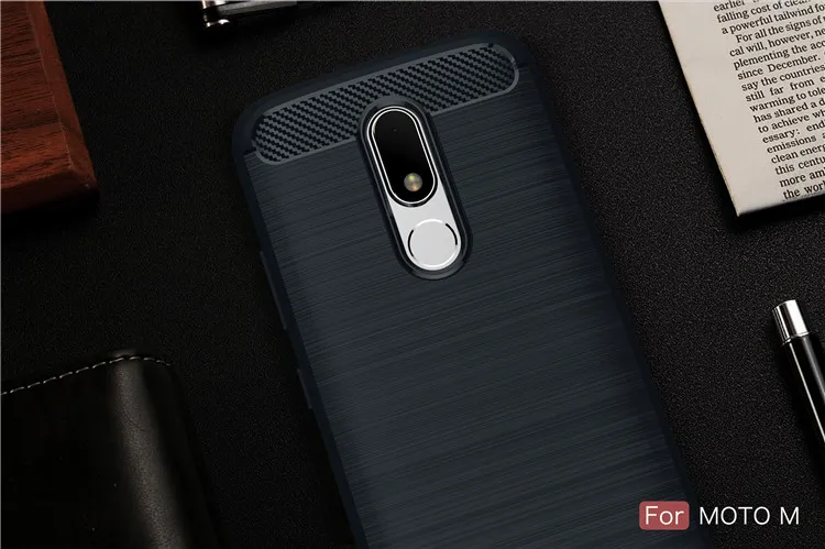 Fuyukeji для Motorola Moto M случае Роскошные углеродного Волокно Дело Мягкие резиновые