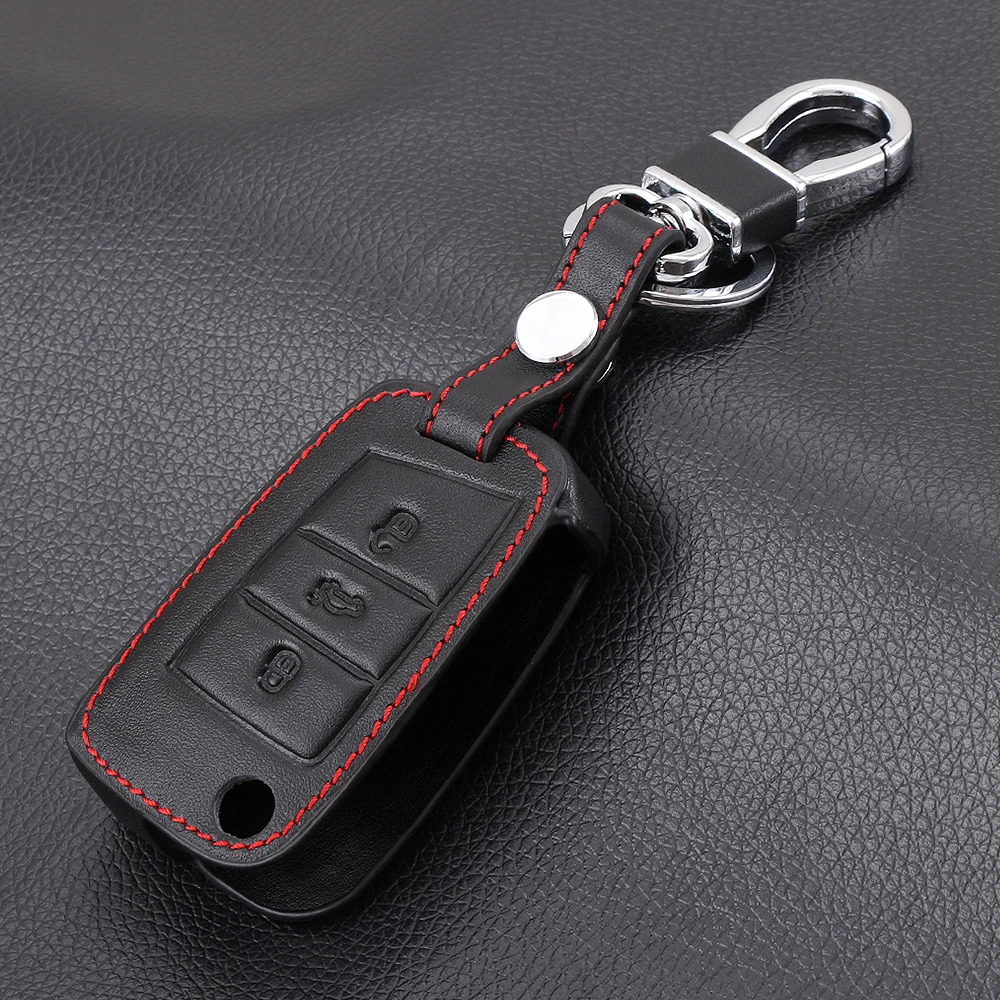 Кожаный чехол для ключей VCiiC Volkswagen VW Golf GTE GTI MK7/Tiguan Touran 2017 Skoda Octavia A7 Seat Leon Ibiza|key cover