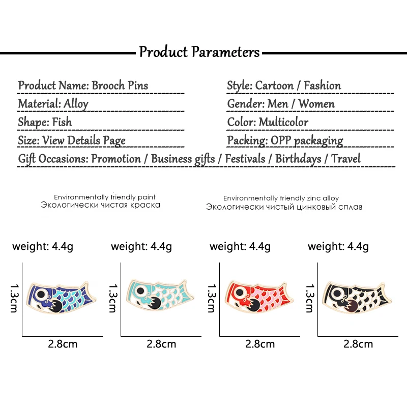 Высокое качество лидер продаж Мультяшные креативные значки в виде милой рыбки