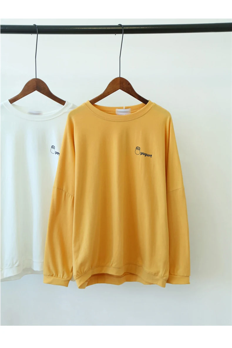 Camisetas Mujer осенние женские футболки корейский стиль Ulzzang Harajuku футболка с принтом в стиле хип-хоп женские свободные топы с длинными рукавами