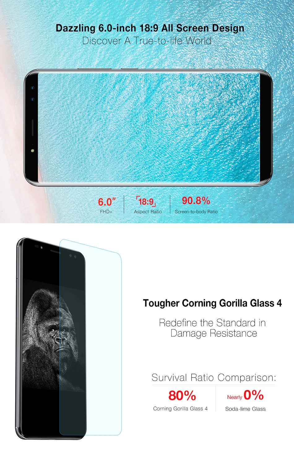 Ulefone Power 3 смартфон с восьмиядерным процессором 6080 мАч ОЗУ 6 ГБ ПЗУ 64 дюймов 18:9 FHD + 4