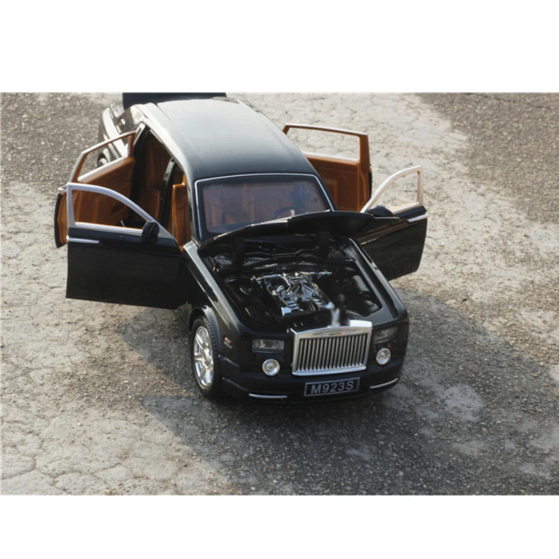 

1:24 Car Model Rolls-Roy Phantom Lengthened Vehicles Diecast Alloy Model Light Models High Simulation Toy Gift Collection