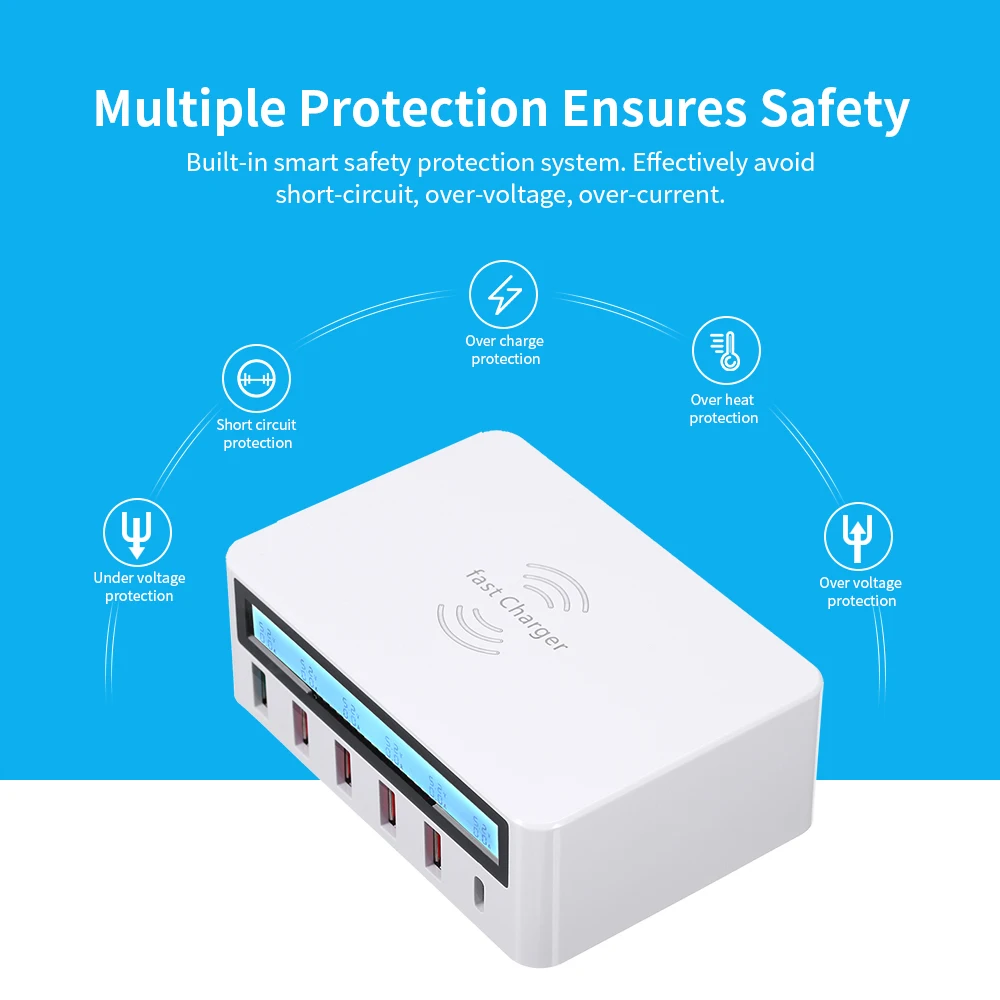 Умная зарядная станция с 6 USB портами и ЖК дисплеем|USB-гаджеты| |