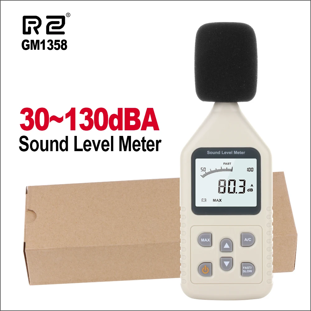 RZ цифровой измеритель уровня звука шума в децибелах ЖК дисплей A/C