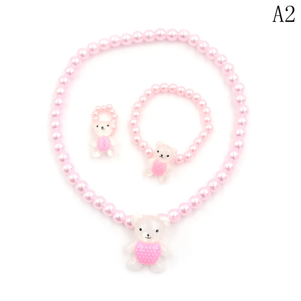 Ожерелье браслет и кольца с имитацией жемчуга для девочек|designer jewelry set|jewelry setsnecklace