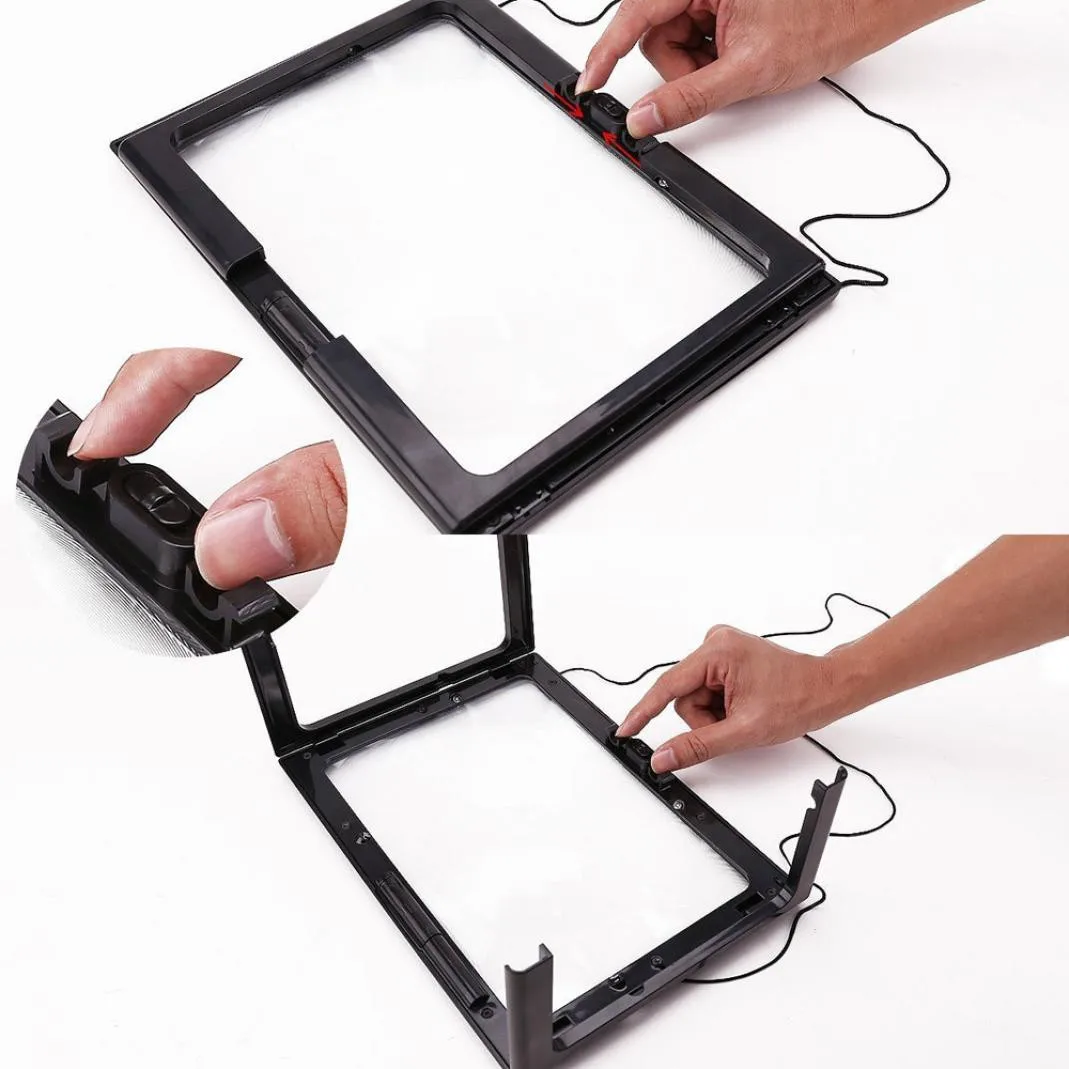 Ishowtienda большой a4 Hands Free увеличительное Стекло Простыни 4 светодиодный Лупа Средства ухода за кожей шеи шнур Декор Зеркала