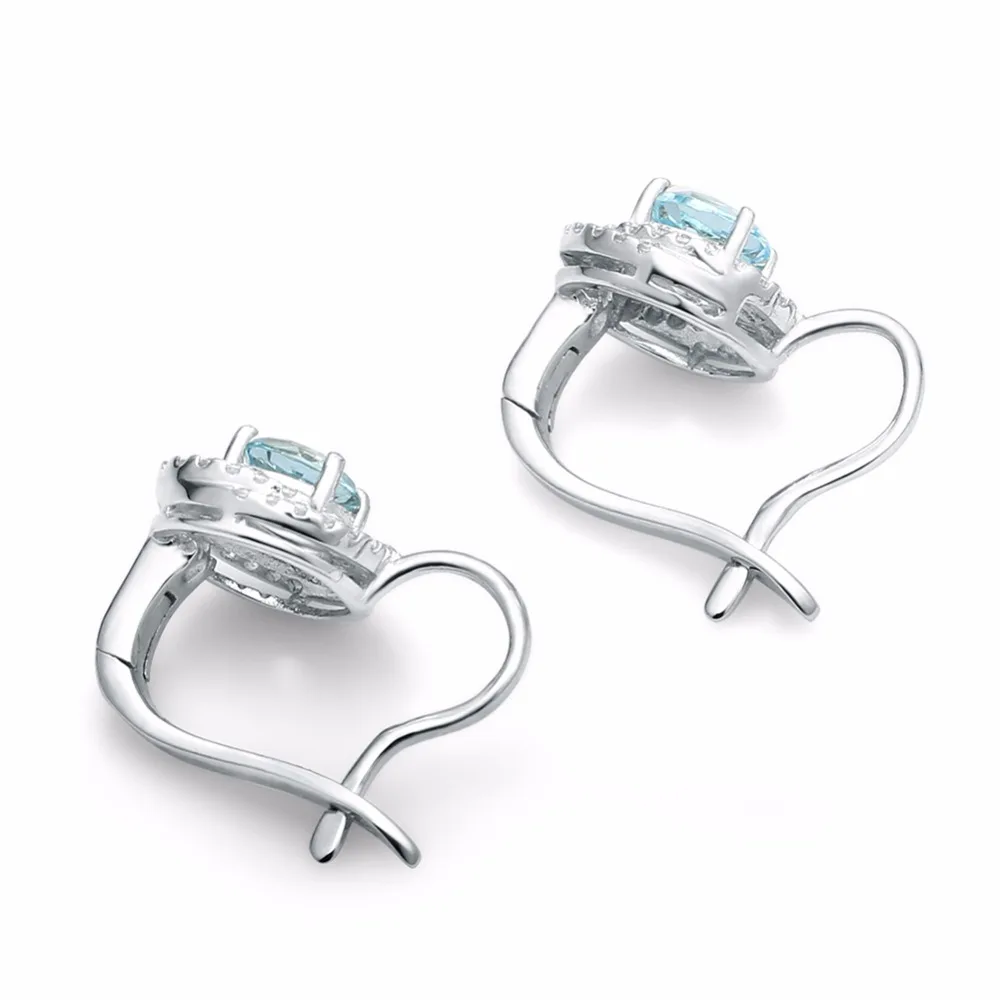 

GEM'S BALLET 3.76ct Classic Natural Sky Blue Topaz Gemstone Jewelry Sets 925 Sterling Silver Earrings Ring Set For Women Wedding