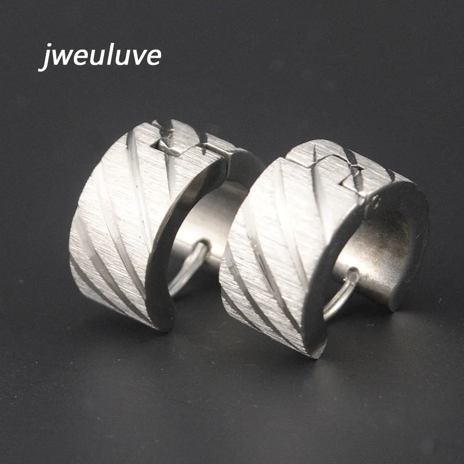 Silver AMUMIU золотые серьги-гвоздики 316L нержавеющая сталь ювелирные изделия для мужчин Панк Рок хит хоп высокое качество KE005 - Окраска металла: Silver