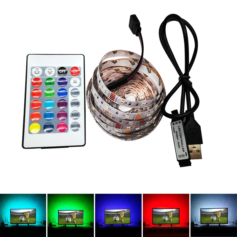 DC5V 2835 USB LED light Strip Tape Holiday Decoration lamp String RGB Ribbon TV Computer Backlight lighting 1M 2M 3M 4M | Лампы и