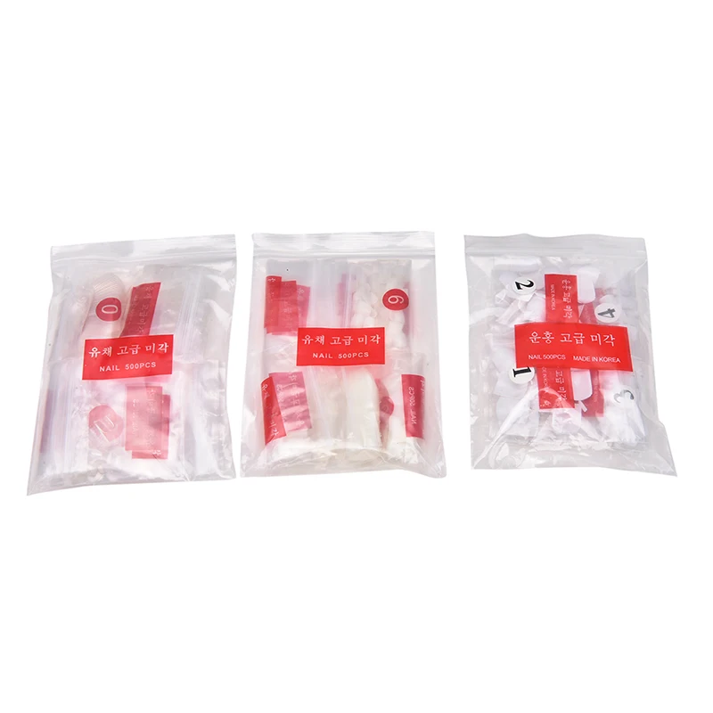 Акриловые натуральные Поддельные 3 цвета искусственные Типсы для ногтей ног