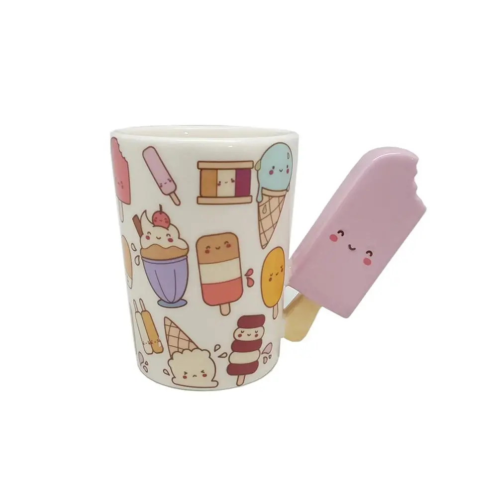 Popsicle 301-400 мл Милая керамическая чашка для Фруктового мороженого кружка для кофе кружка для путешествий герметичная креативная мультяшная кружка для мороженого - Цвет: Popsicle
