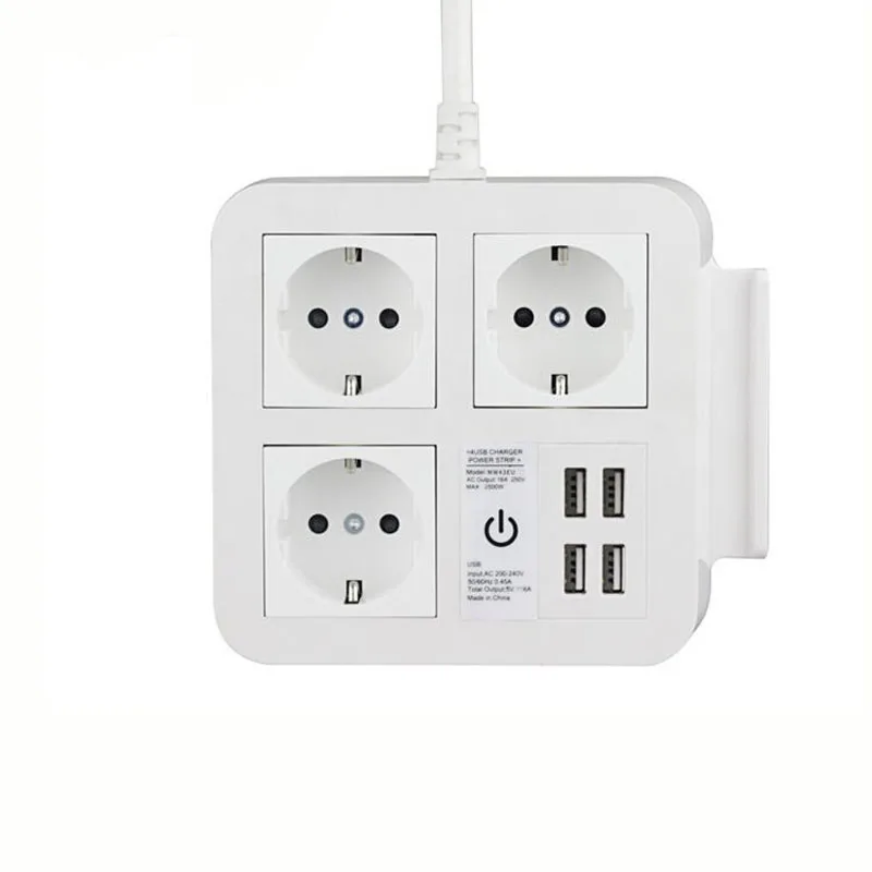 USB штепсельная вилка Настольный Электрический удлинитель розетки 3 ЕС розетка