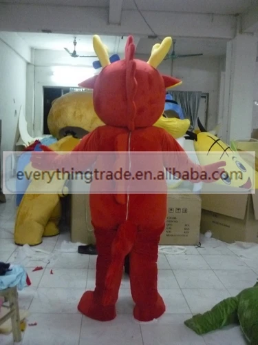 New arrival 2014 Adult lovely cartoon big eyes little red dragon mascot costume fancy dress party costumes adult size | Тематическая
