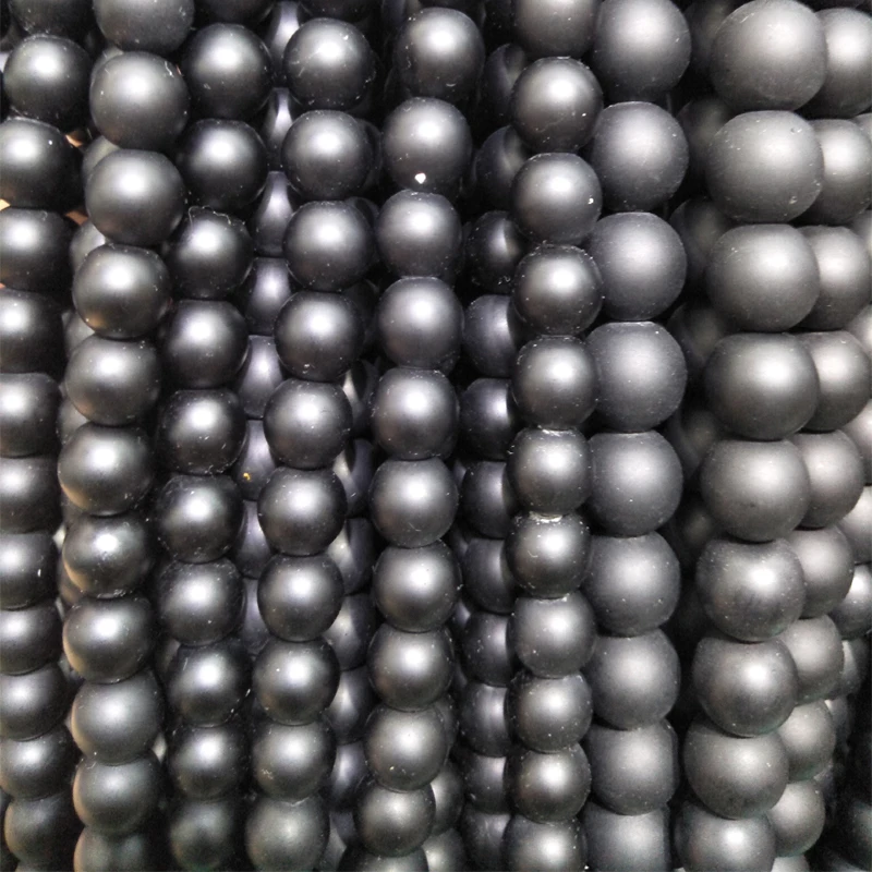 Cheap Black Dull Polish Loose Beads Matte Round Natural Stone 15&quot Strand 4 6 8 10 12 MM For Jewelry Making Bracelet DIY | Украшения и