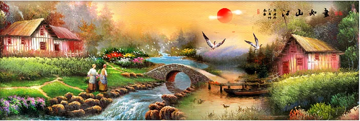 embroidery Bridges people Craft diy 5D diamond painting Home decor Full Diamond mosaic Cross Stitch Landscape | Дом и сад