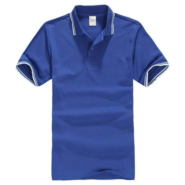 royal blue Летняя Хлопковая мужская рубашка поло с коротким рукавом Новые мужские рубашки поло Camisa Polo Masculina - Цвет: royal blue