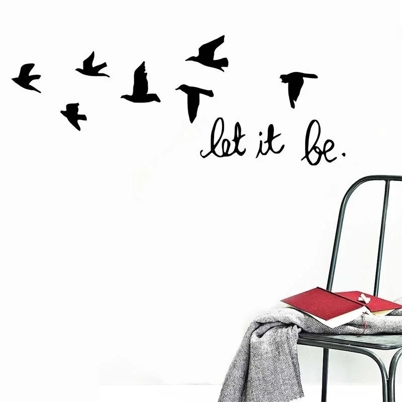 Let it be Black birds Dove виниловая настенная наклейка художественные настенные наклейки
