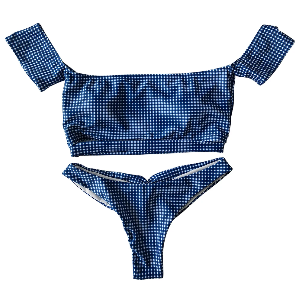 TOLINA 2018 женщин Купальники Sexy Blue Dot Печати Майка Бюстгальтер Бикини Бинты Летний