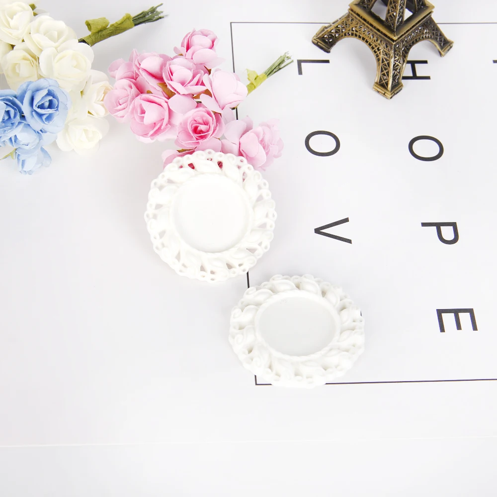 11164white David accessories плоские пластмассовые оправа для камей домашнее украшение ремесла домашнего декора аксессуары 25 шт./лот, внутри с фокусным расстоянием 25 мм, 25Yc350 - Цвет: 11164white