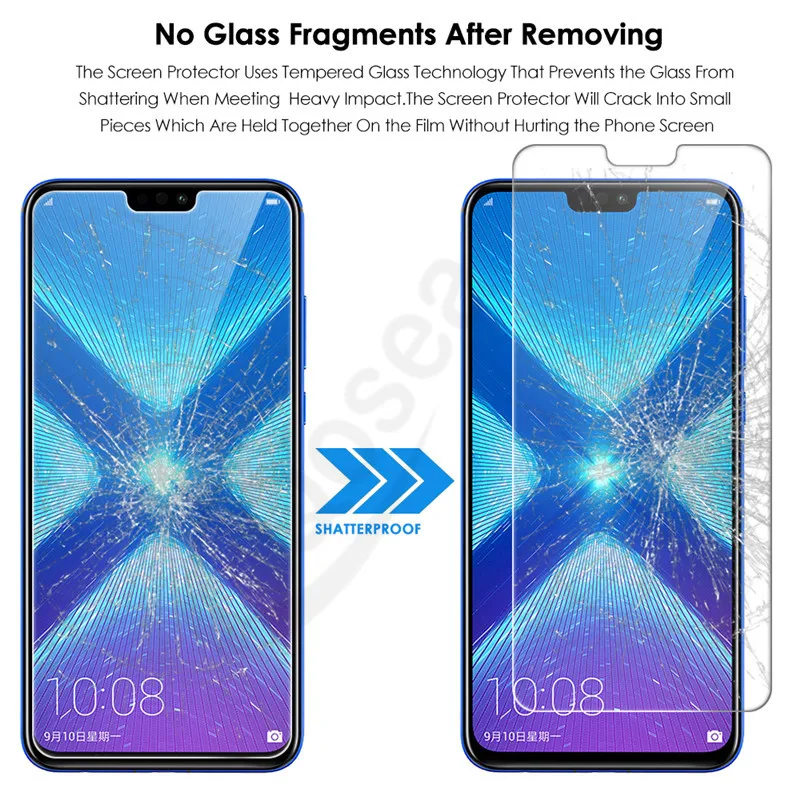 (2 шт. в упаковке) закаленное Стекло для huawei Honor 8X Экран защитная пленка 9 H Ultra Clear