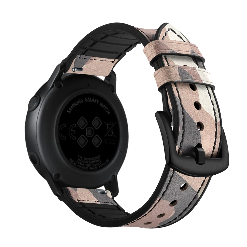 8 цветов силиконовый ремешок из натуральной кожи для samsung Galaxy Watch активный Камуфляжный узор наручный браслет ремешок для часов