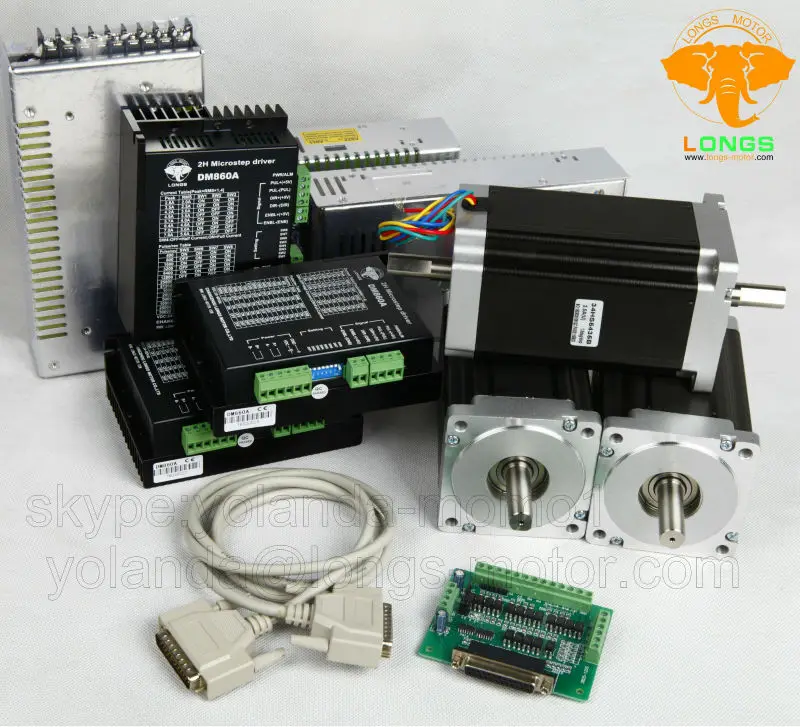Шаговый двигатель 3 осевой контроллер ЧПУ Nema 34 1600oz.in 151mm Dual shaft 34HS5435C 02B2 3.5A 2 фазный