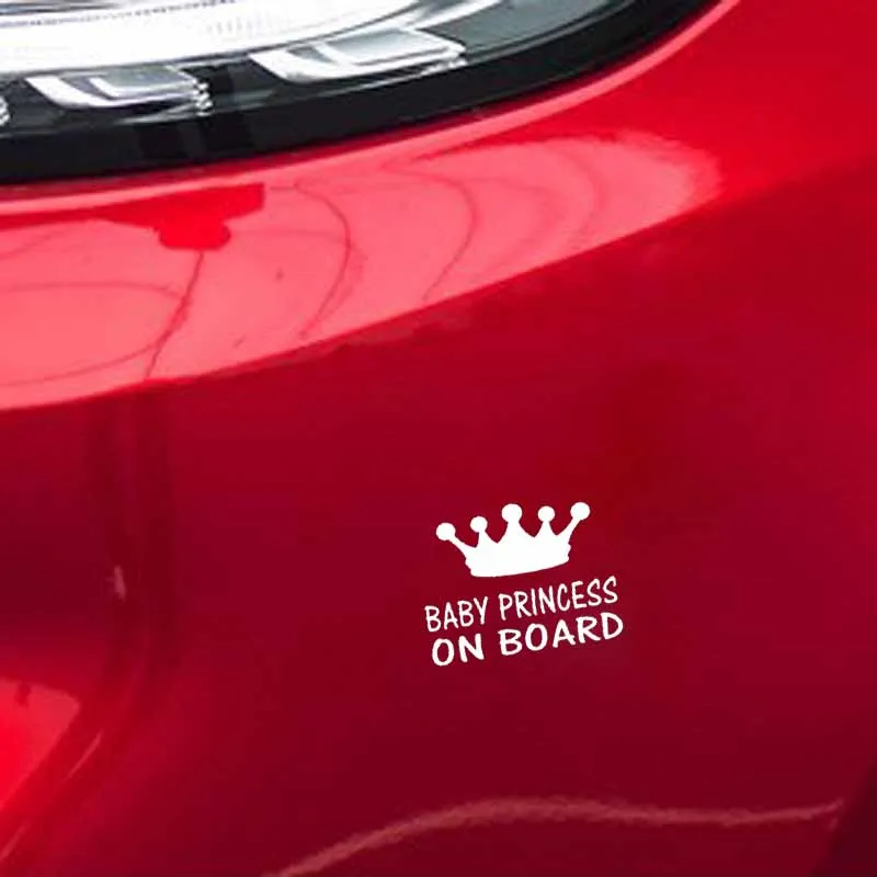 

QYPF 15.2CM*11.7CM BABY PRINCESS ON BOARD Vinyl Car Sticker Decal Black/Sliver C14-0047