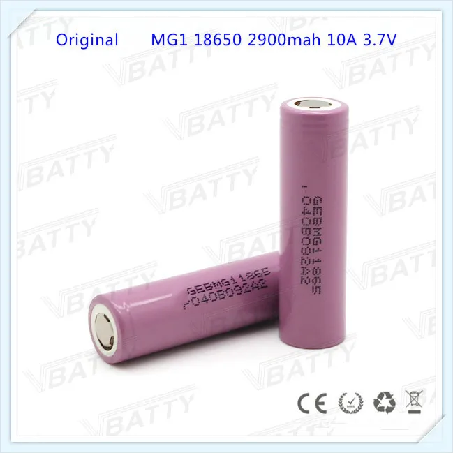 100% Оригинальный аккумулятор для LG MG1 2900 мА/ч 10A 3 7 В INR18650 18650 10 А литий ионный LG(1