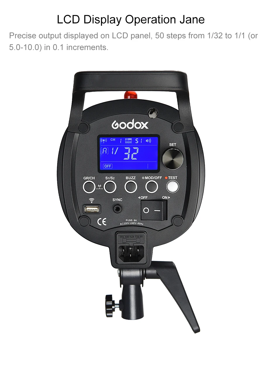 Профессиональный студийный стробоскоп Godox QS600 II QS600II 600Ws GN76 со встроенной беспроводной системой Godox 2,4G X обеспечивает творческую съемку