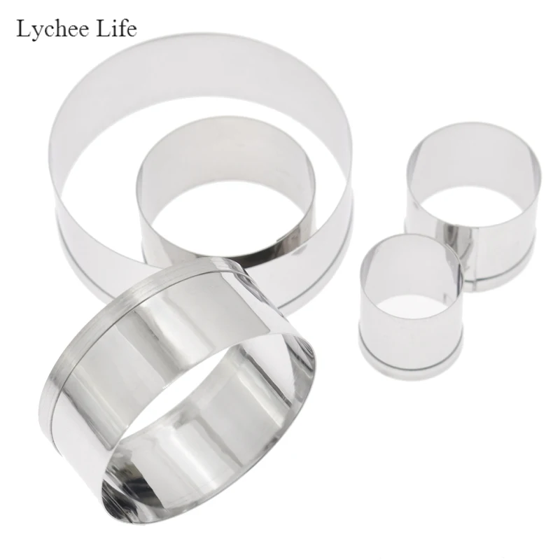 Lychee Life 5Pcs Stainless Steel Indentation Rounder Cutting Mould Pottery Ceramics Tools Environmental Clay Cutter Molds