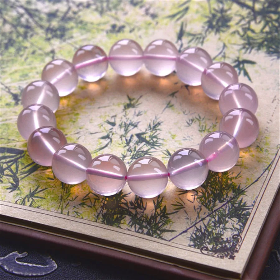 

11-13mm Mozambique Genuine Natural Star Light Quartz Bracelet Women Lady Charm Stretch Love Round Crystal Beads Bracelet