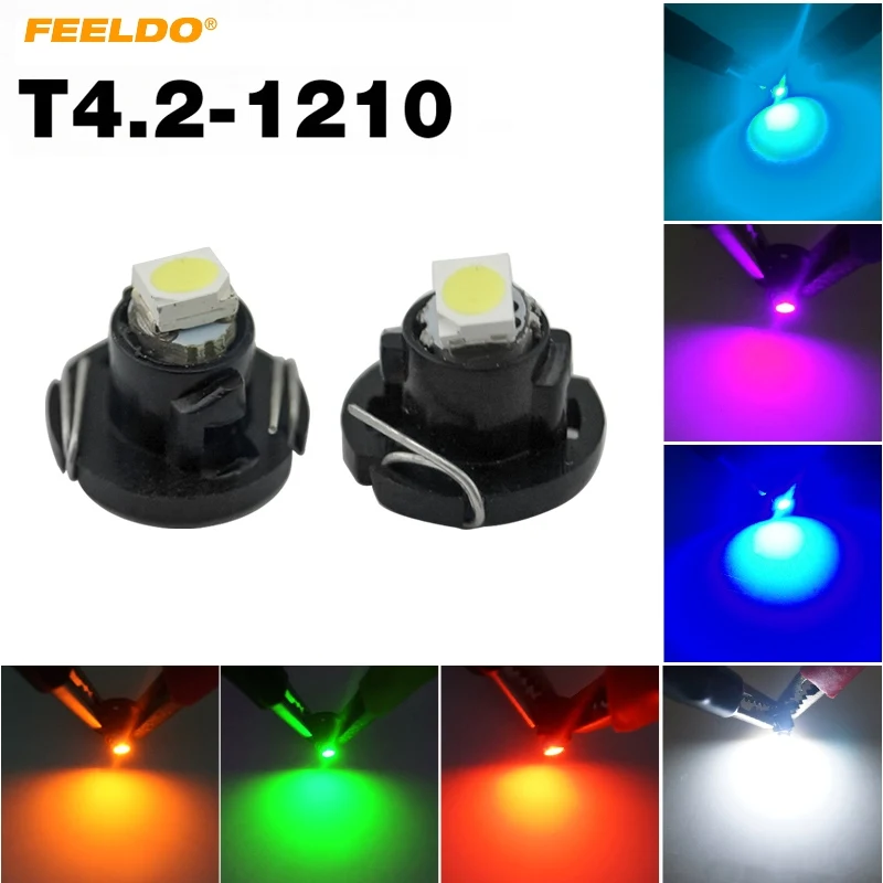 FEELDO 50 шт. DC12V T4.2 1SMD 1210/3528 автомобильная светодиодная панель приборной панели
