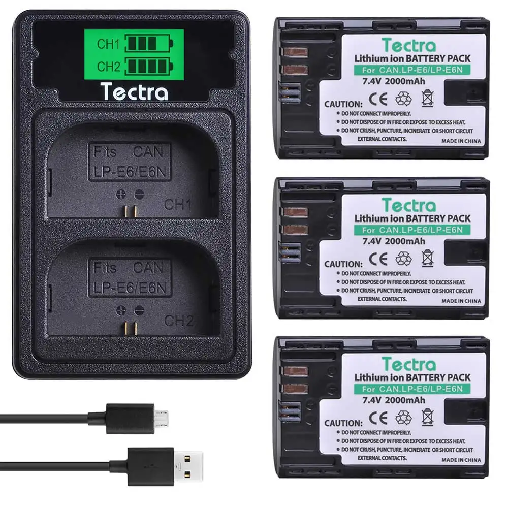 

3PCS LP-E6 LPE6 lp-e6n battery for Canon EOS 5D Mark IV 5D2 5DS R Mark II 2 III 3 6D 60D 60Da 7D 7D2 7DII 70D+LCD USB Charger