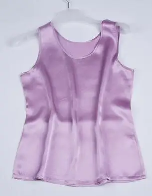 light purple Качественный Классический Топ на бретелях из чистого шелка, майка без рукавов YM005 - Цвет: light purple