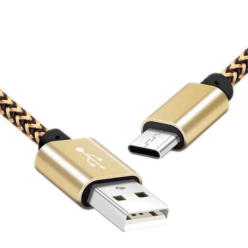 Металлический оплетенный кабель Type C USB Дата для зарядного устройства Xiaomi 8 9 10 Mix 2S